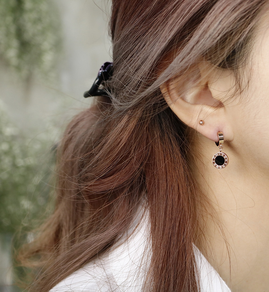 Simple Dominic One Touch Surge Steel Earrings Tita