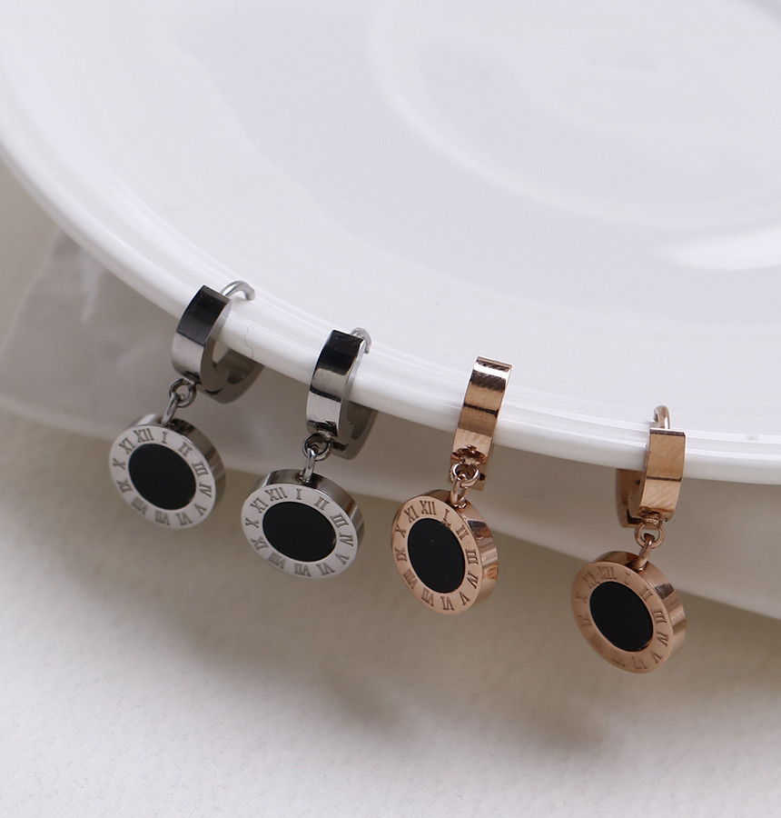 Simple Dominic One Touch Surge Steel Earrings Tita
