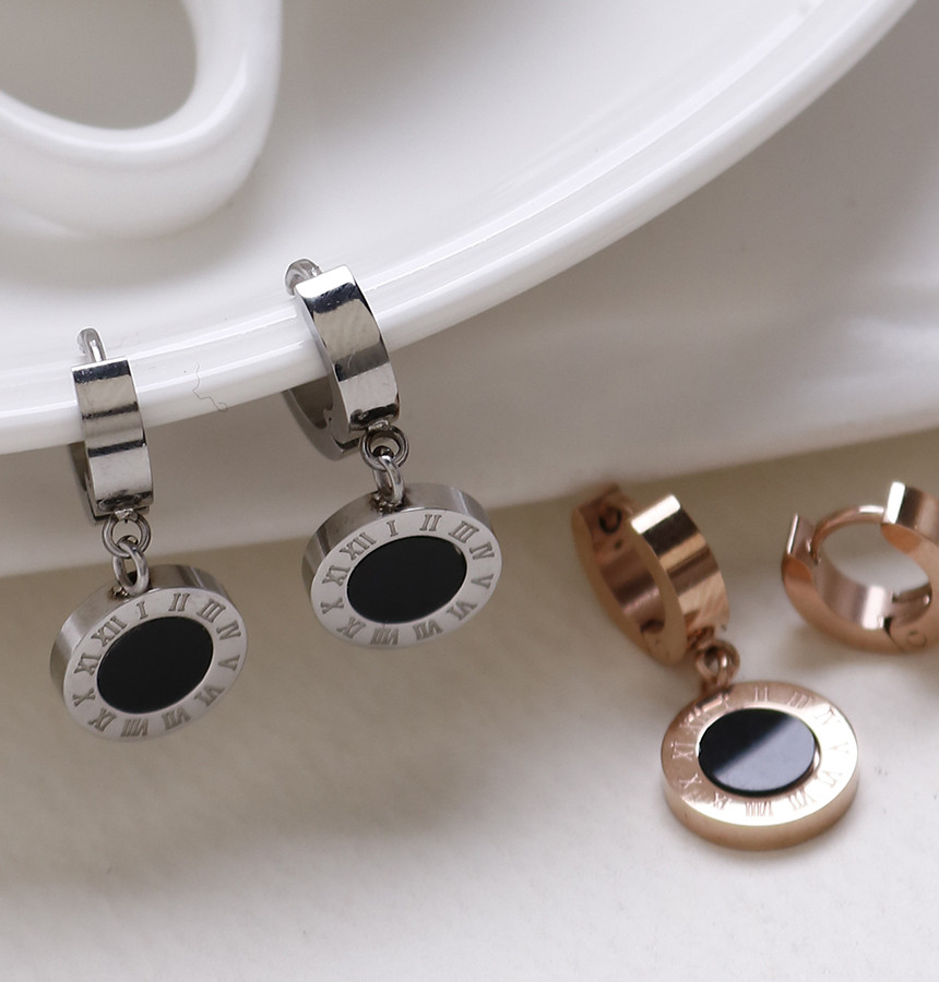 Simple Dominic One Touch Surge Steel Earrings Tita