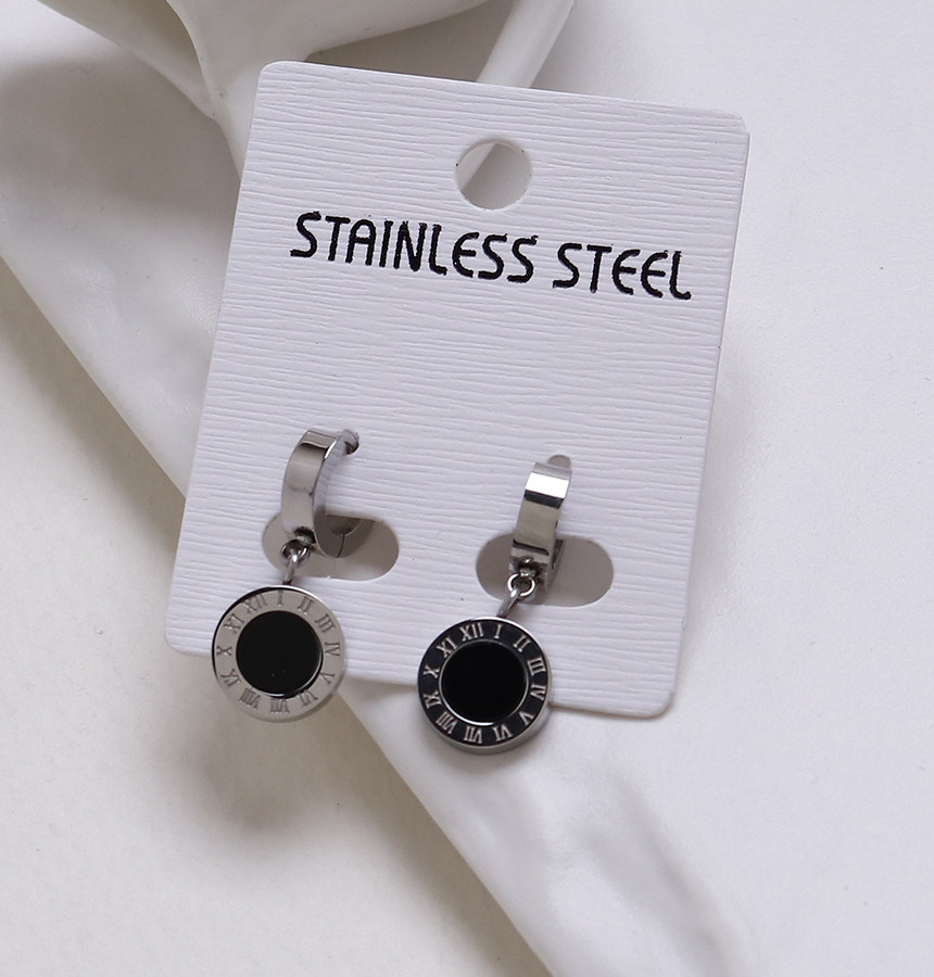 Simple Dominic One Touch Surge Steel Earrings Tita