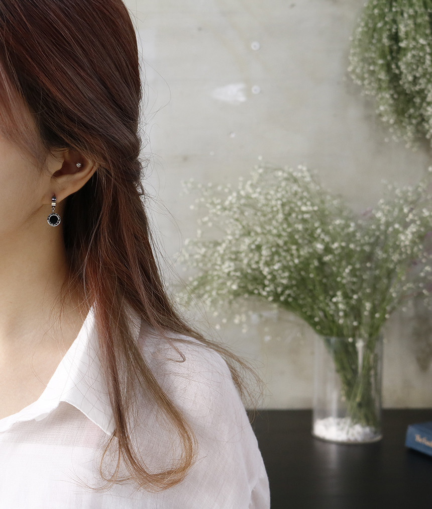 Simple Dominic One Touch Surge Steel Earrings Tita