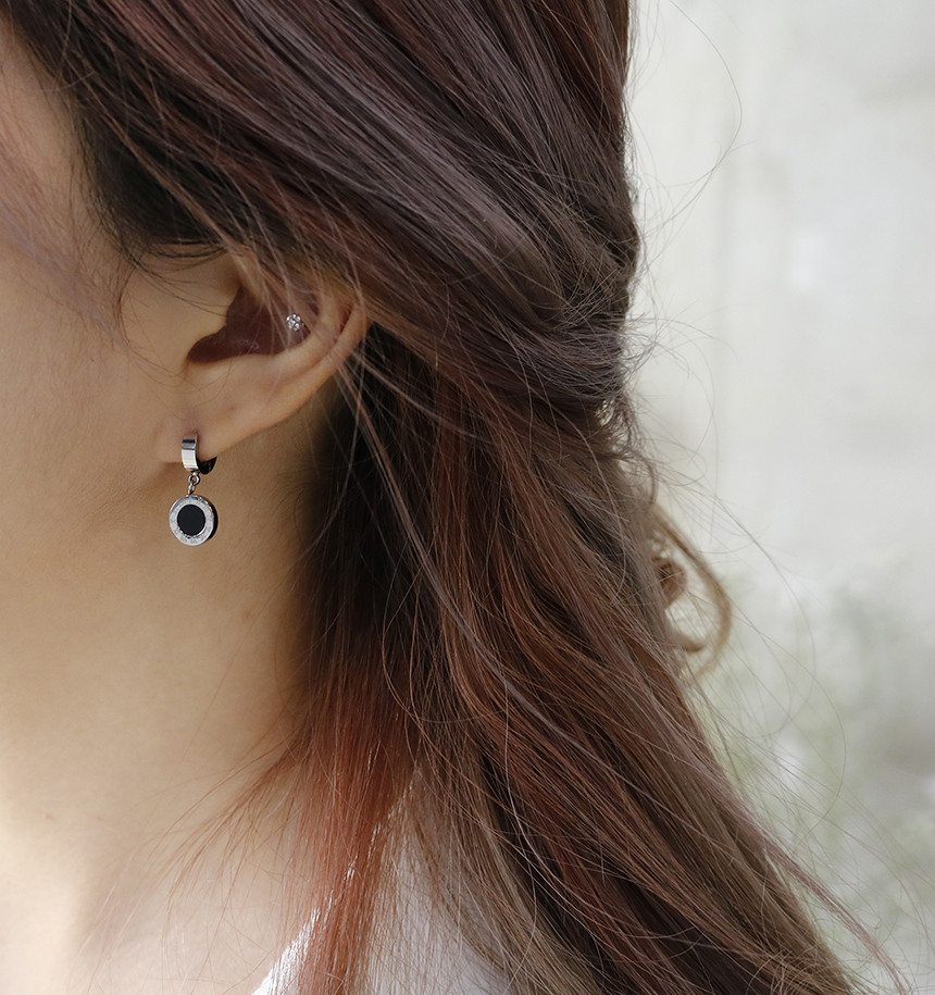 Simple Dominic One Touch Surge Steel Earrings Tita