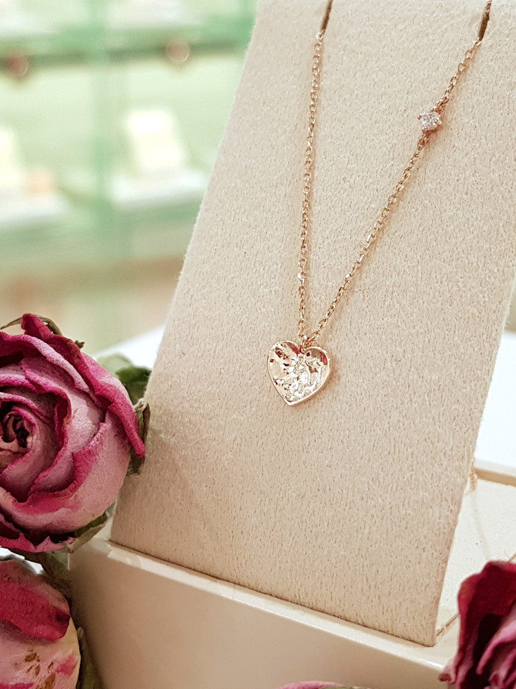 Lapel 14K Materia Heart Necklace Women's Daily 