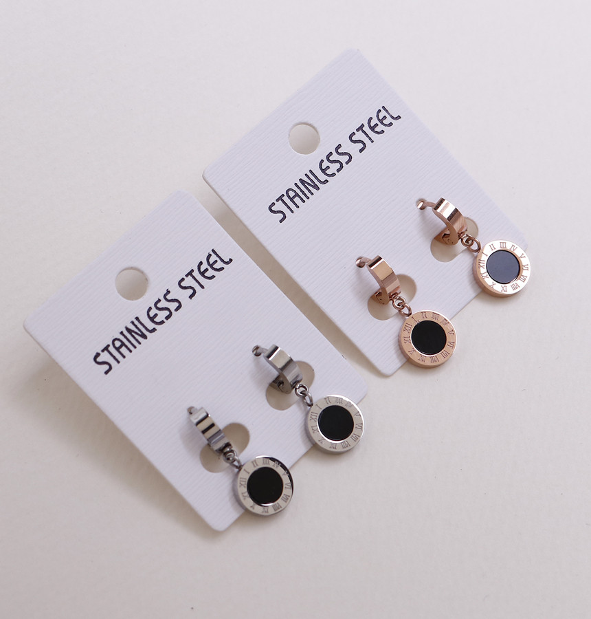 Simple Dominic One Touch Surge Steel Earrings Tita