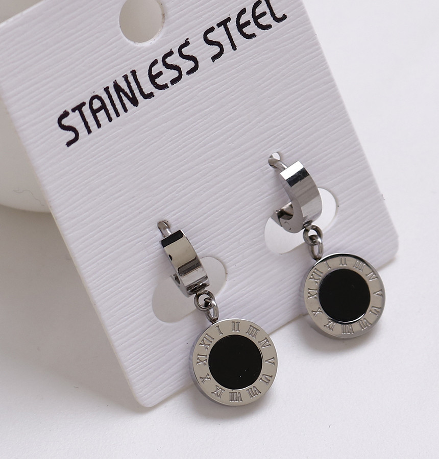 Simple Dominic One Touch Surge Steel Earrings Tita