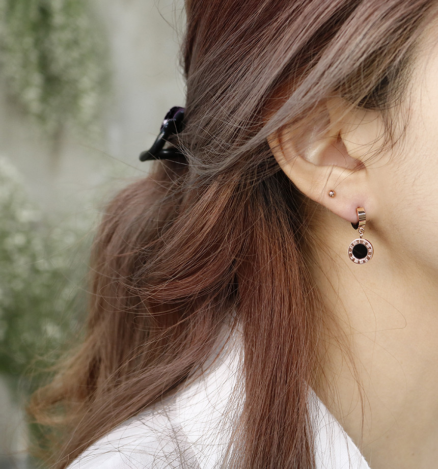 Simple Dominic One Touch Surge Steel Earrings Tita