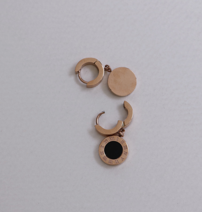 Simple Dominic One Touch Surge Steel Earrings Tita