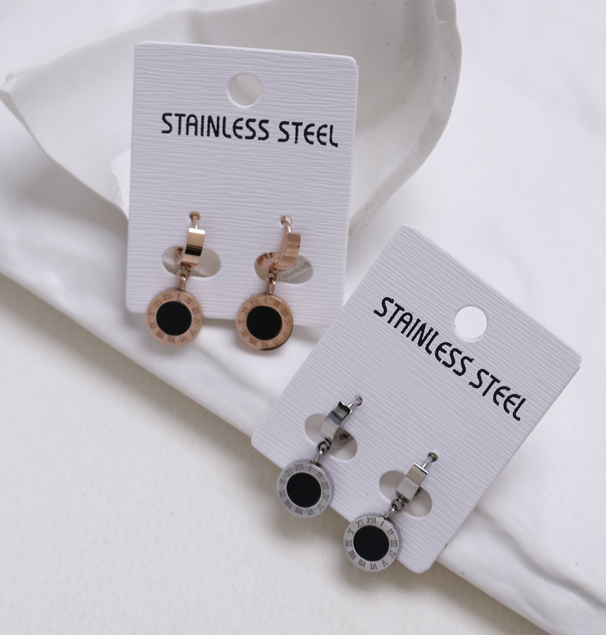Simple Dominic One Touch Surge Steel Earrings Tita