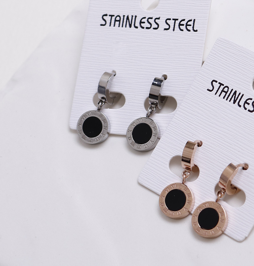 Simple Dominic One Touch Surge Steel Earrings Tita