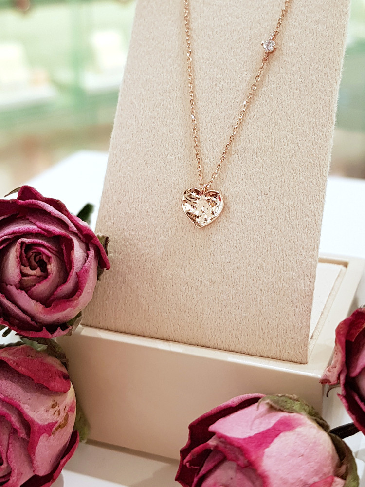 Lapel 14K Materia Heart Necklace Women's Daily 