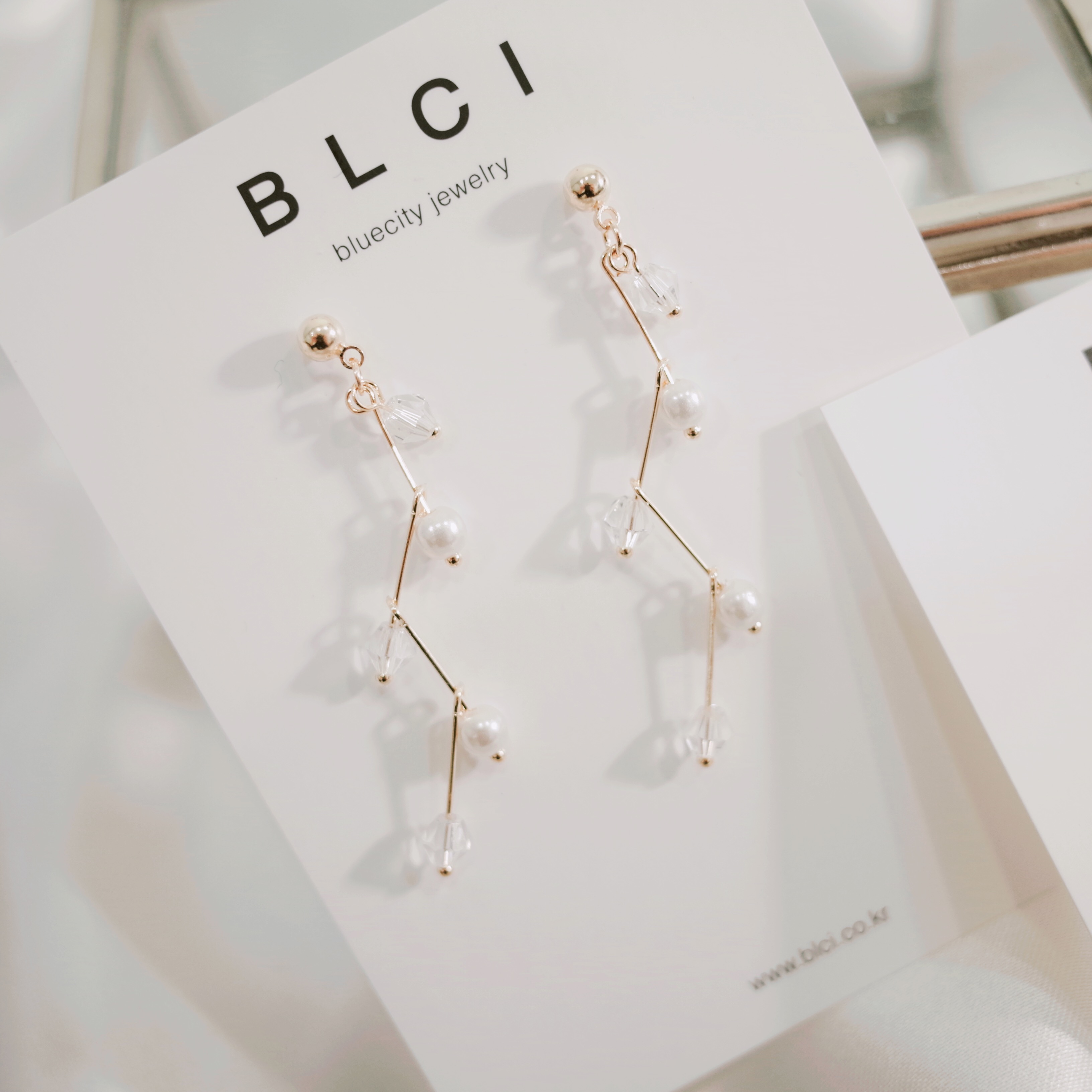 Chelsea Crystal Drop Earrings 2color Earrings Pear