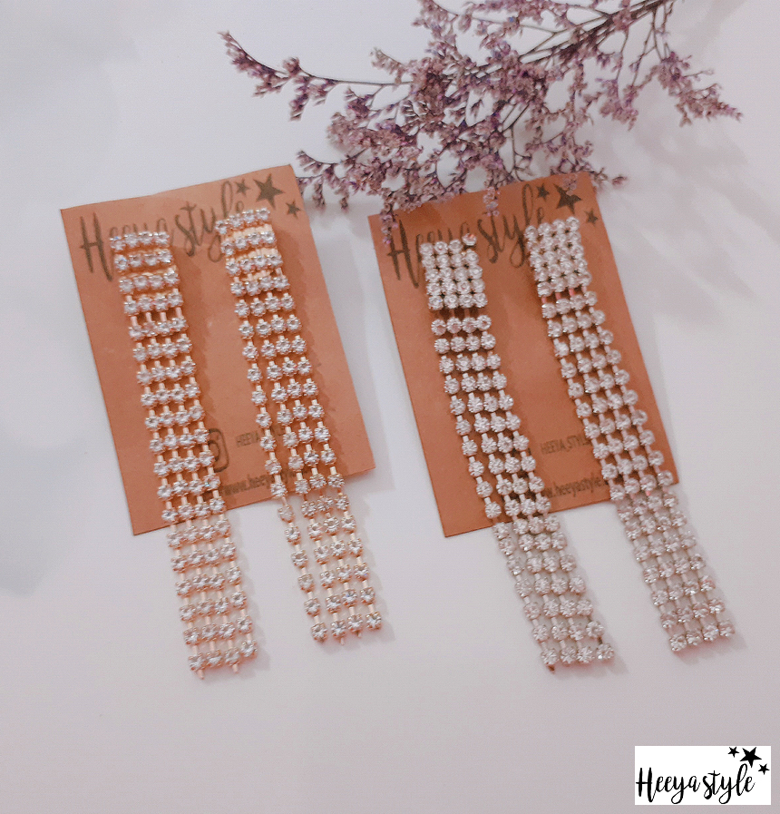 Cubic Chain 4-Line Drop Earring Earring Possible E