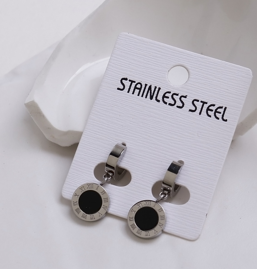 Simple Dominic One Touch Surge Steel Earrings Tita