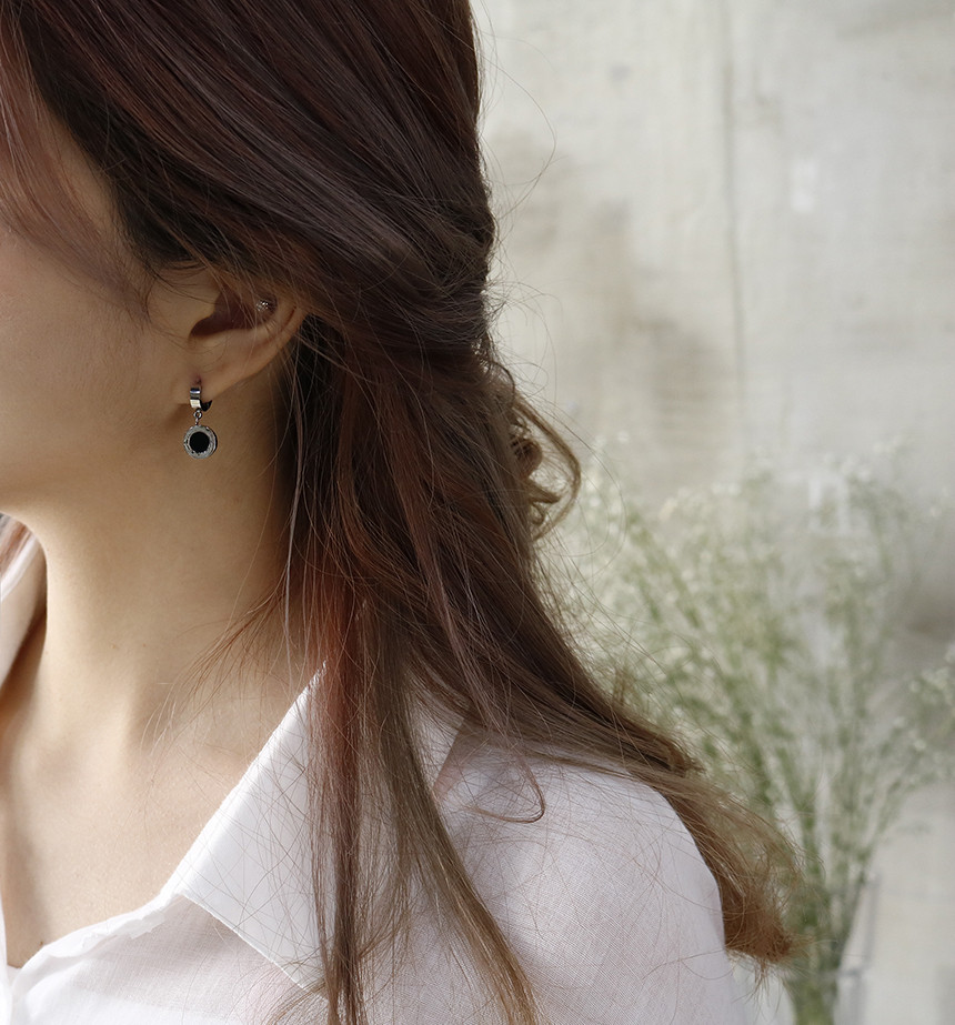 Simple Dominic One Touch Surge Steel Earrings Tita
