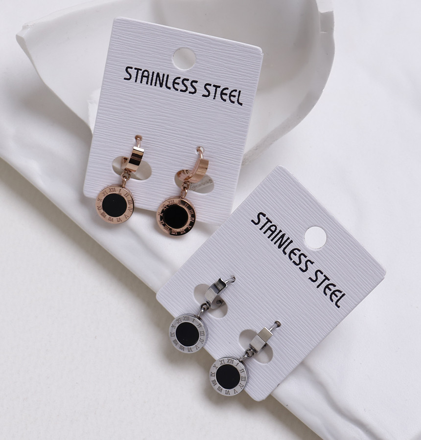 Simple Dominic One Touch Surge Steel Earrings Tita