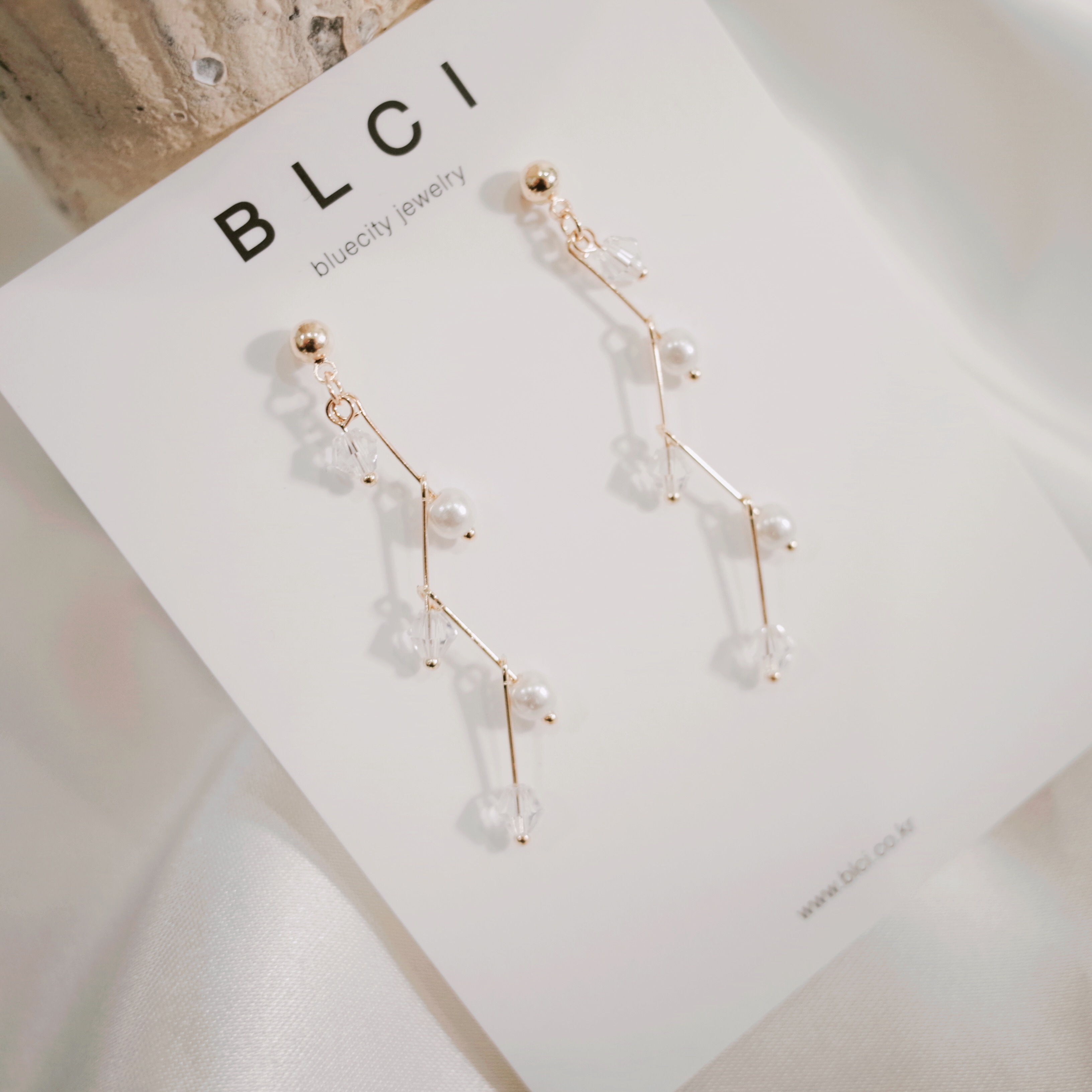 Chelsea Crystal Drop Earrings 2color Earrings Pear