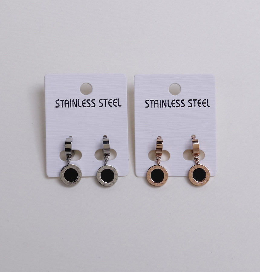 Simple Dominic One Touch Surge Steel Earrings Tita