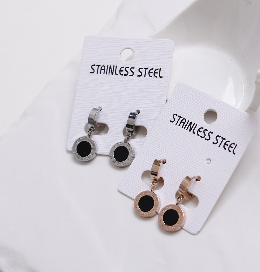 Simple Dominic One Touch Surge Steel Earrings Tita