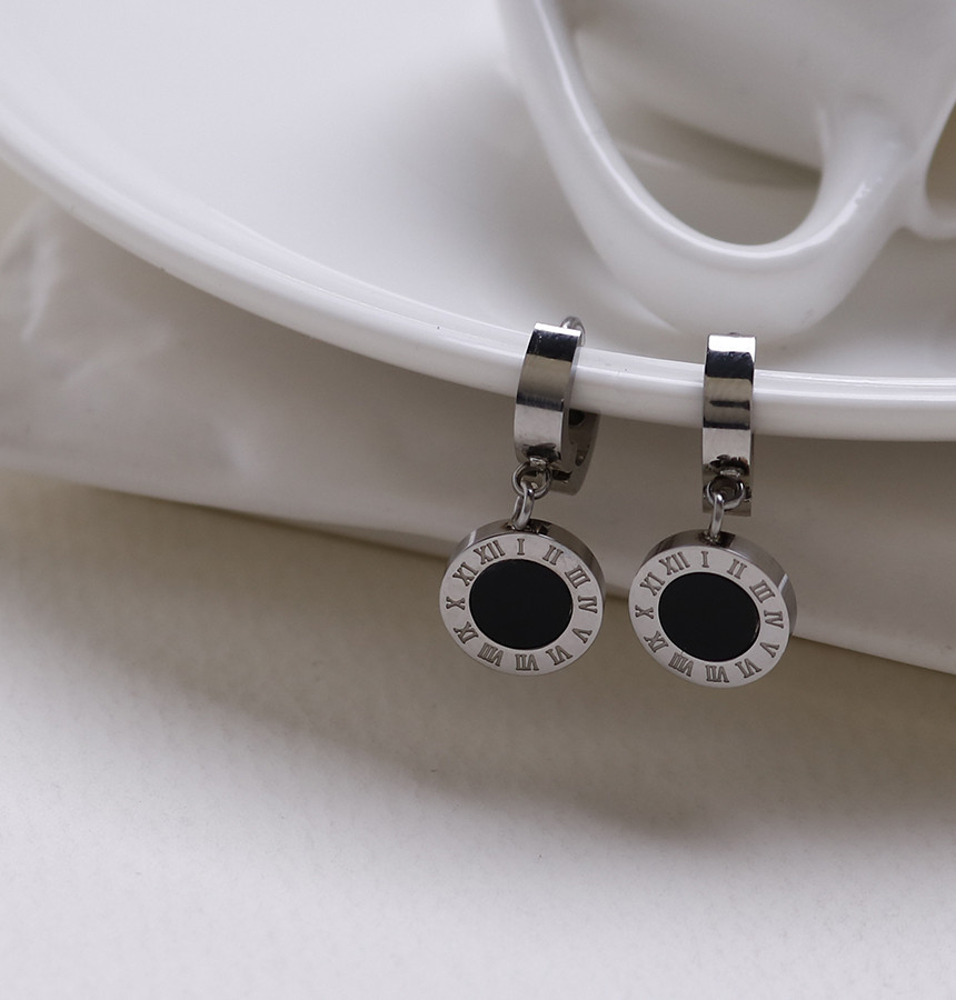 Simple Dominic One Touch Surge Steel Earrings Tita