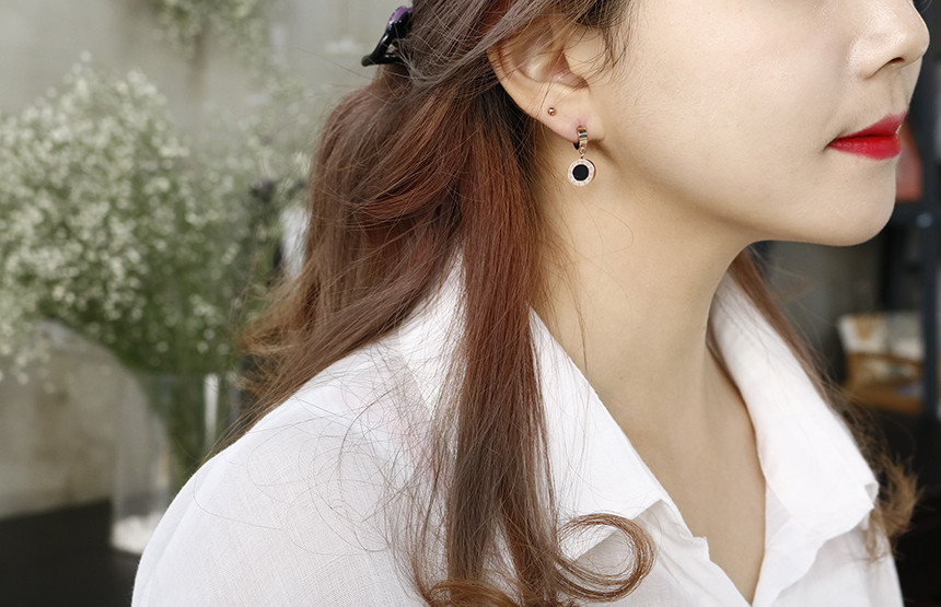 Simple Dominic One Touch Surge Steel Earrings Tita