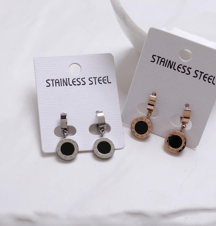 Simple Dominic One Touch Surge Steel Earrings Tita