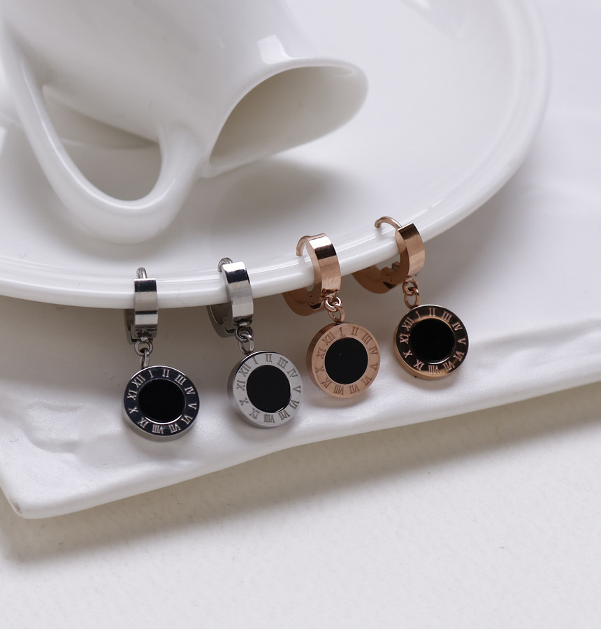 Simple Dominic One Touch Surge Steel Earrings Tita