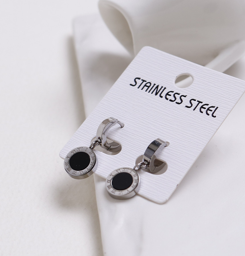Simple Dominic One Touch Surge Steel Earrings Tita