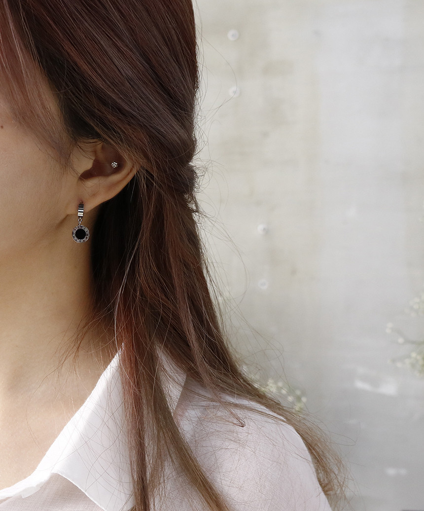 Simple Dominic One Touch Surge Steel Earrings Tita