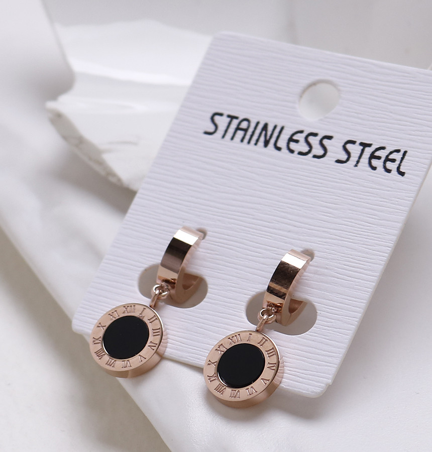 Simple Dominic One Touch Surge Steel Earrings Tita