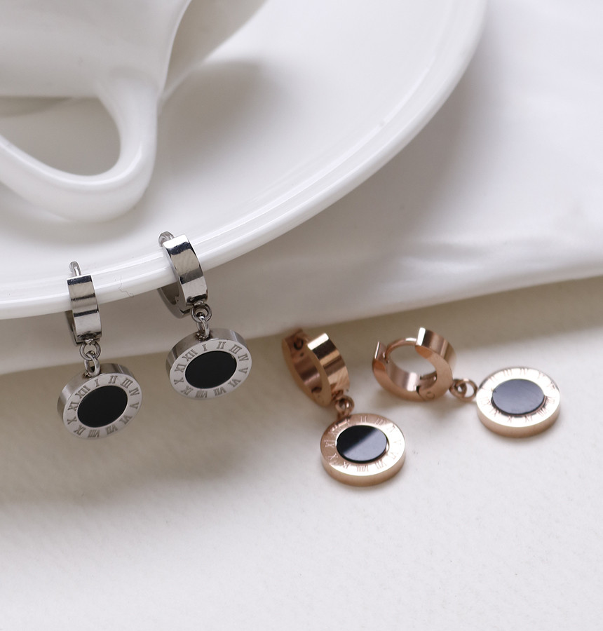 Simple Dominic One Touch Surge Steel Earrings Tita