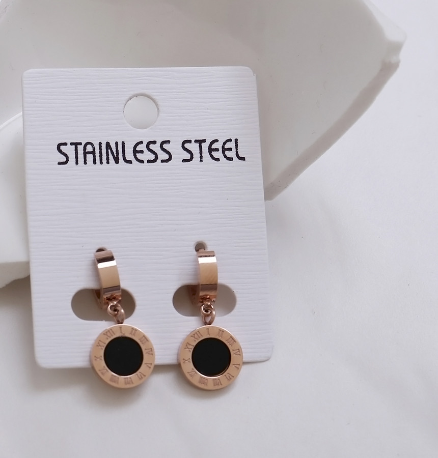 Simple Dominic One Touch Surge Steel Earrings Tita