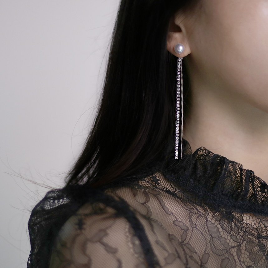 Twinkle Cubic Long Drop Earrings Women's Jewelr