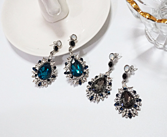 After Bold Cubic Drop Earrings 2color Antique Uniq