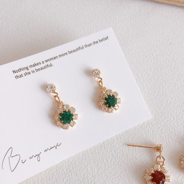 Swarovski Cubic Flower Stud Earrings Drop Earrings