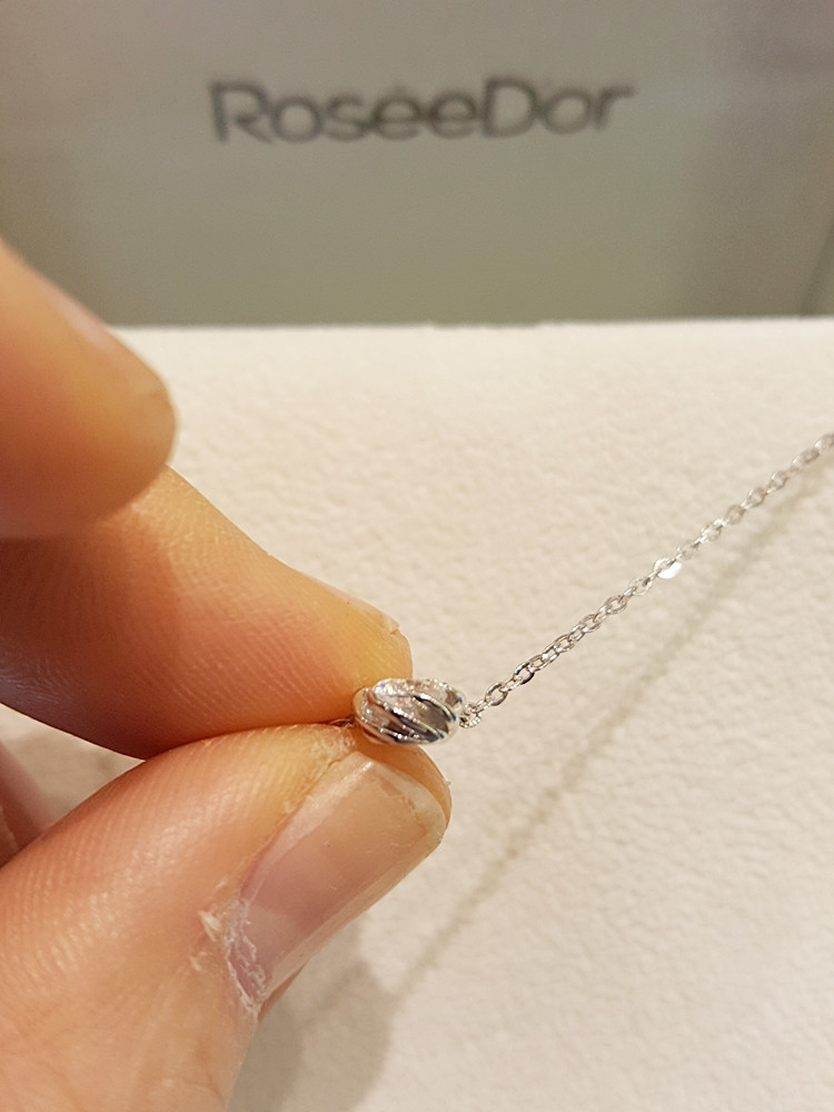 Golddude Rosette White Cubic Necklace-WNF2-B-0167-