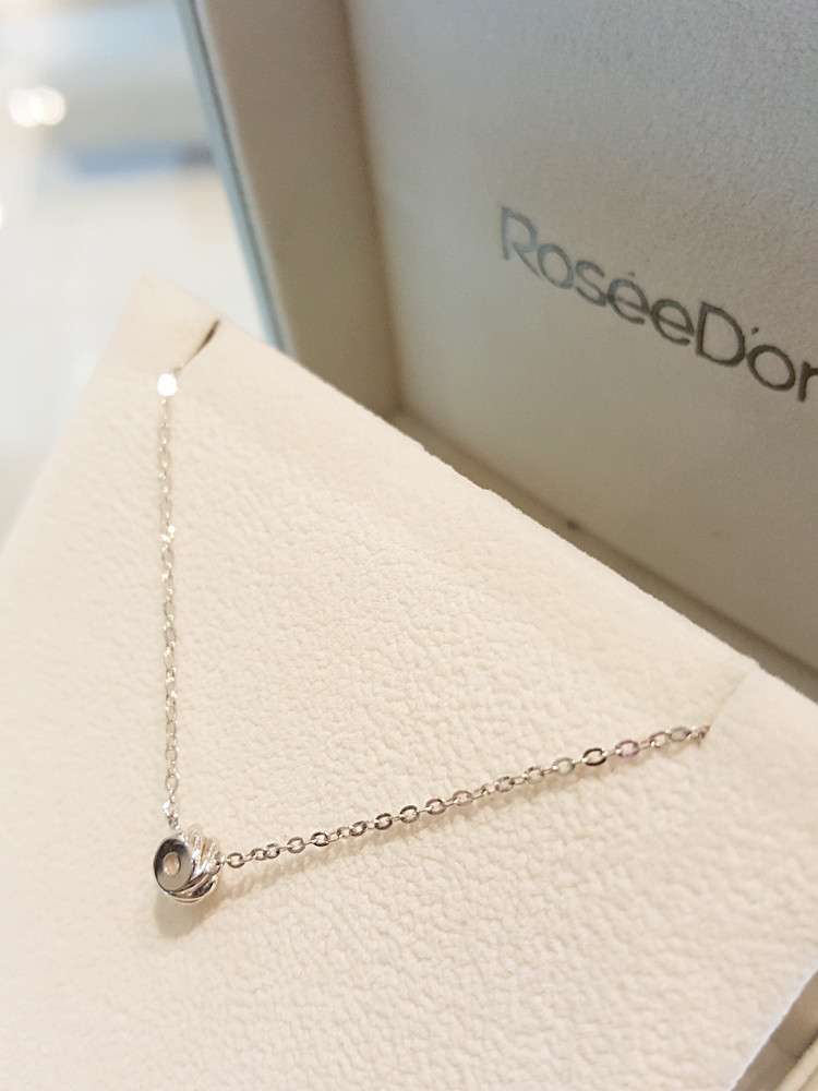 Golddude Rosette White Cubic Necklace-WNF2-B-0167-