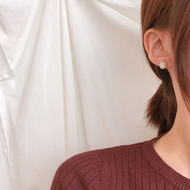 Swarovski Cubic Flower Stud Earrings Drop Earrings