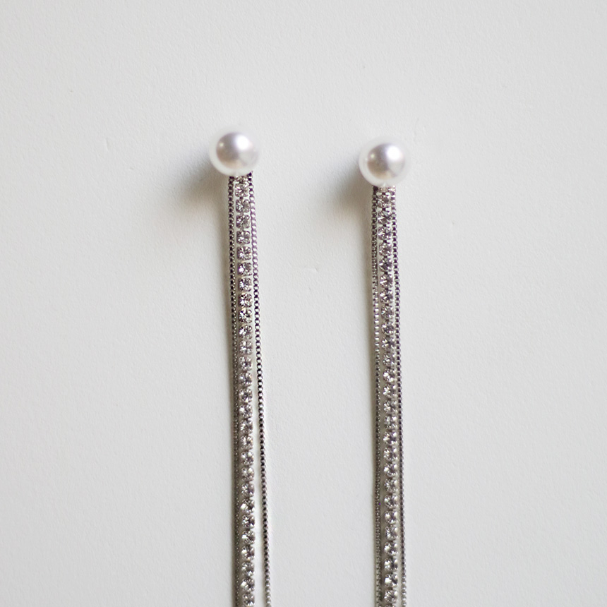 Twinkle Cubic Long Drop Earrings Women's Jewelr