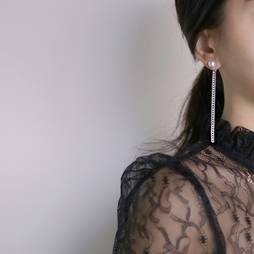 Twinkle Cubic Long Drop Earrings Women's Jewelr