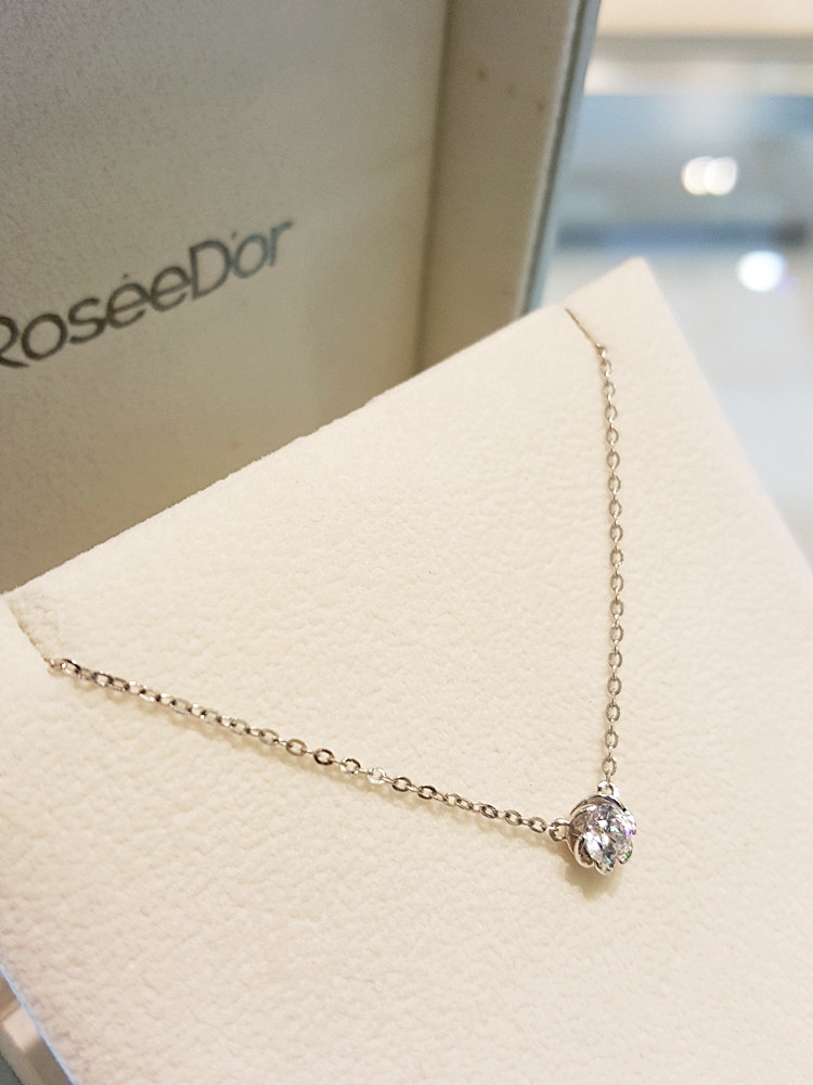 Golddude Rosette White Cubic Necklace-WNF2-B-0167-