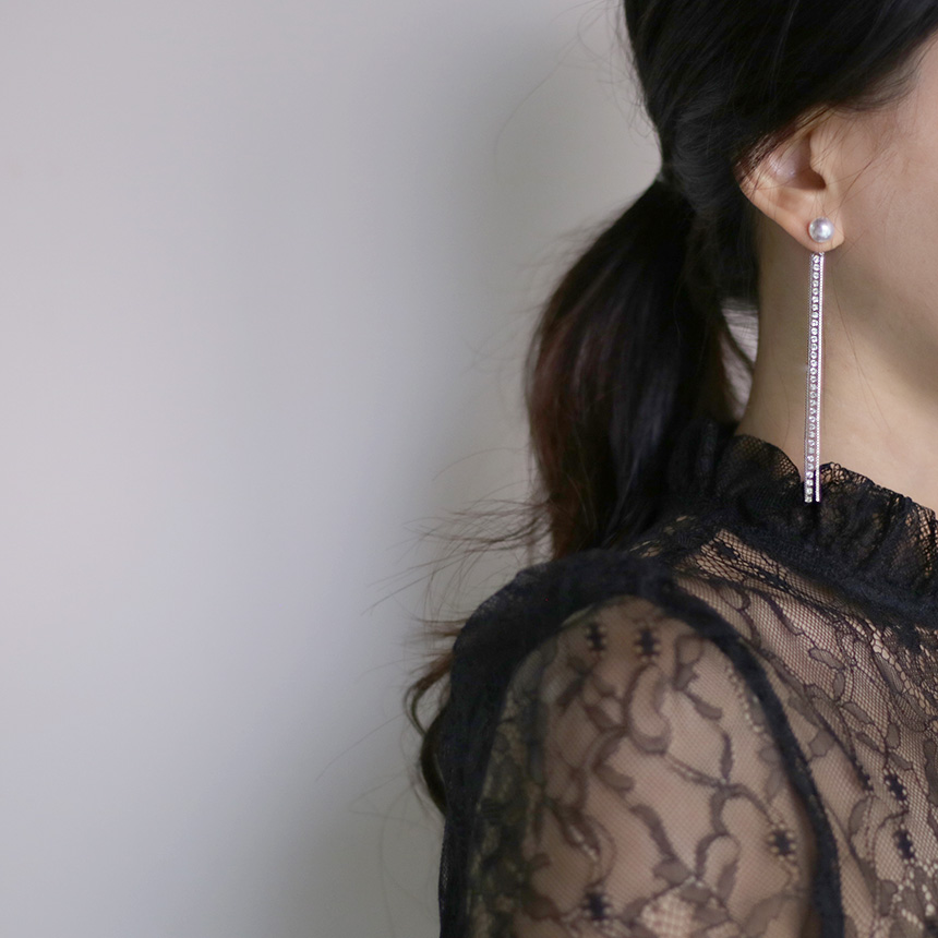 Twinkle Cubic Long Drop Earrings Women's Jewelr