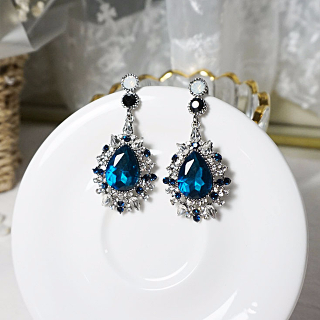 After Bold Cubic Drop Earrings 2color Antique Uniq