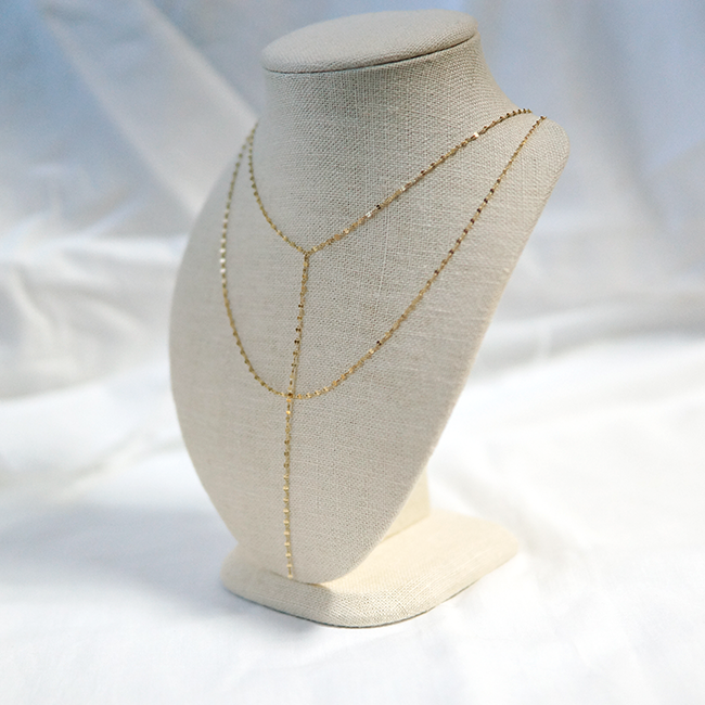 18K Tuchein Y Drop Phafie Necklace Girl Gift Wipe 