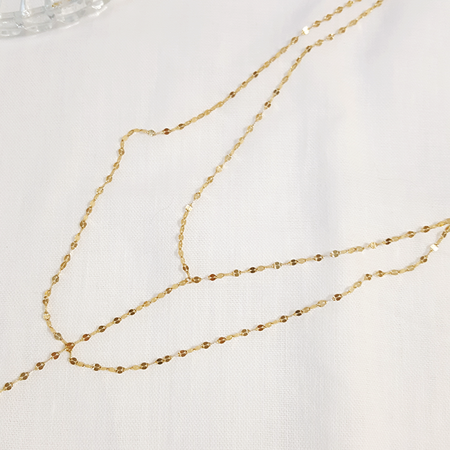 18K Tuchein Y Drop Phafie Necklace Girl Gift Wipe 