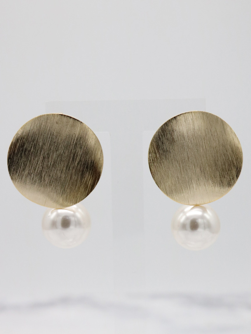 Metal Pearl Drop Bold Earrings Jay Cave Shopping M