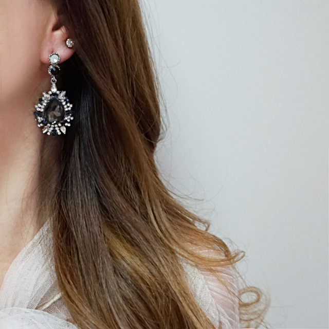 After Bold Cubic Drop Earrings 2color Antique Uniq