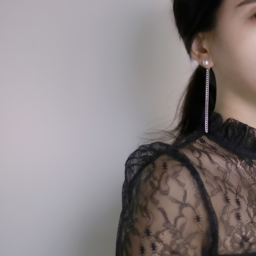 Twinkle Cubic Long Drop Earrings Women's Jewelr