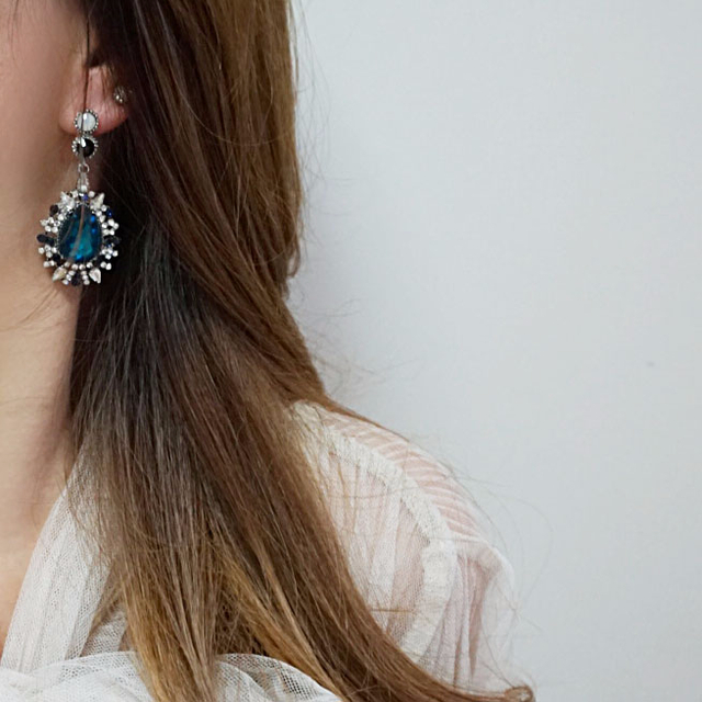 After Bold Cubic Drop Earrings 2color Antique Uniq