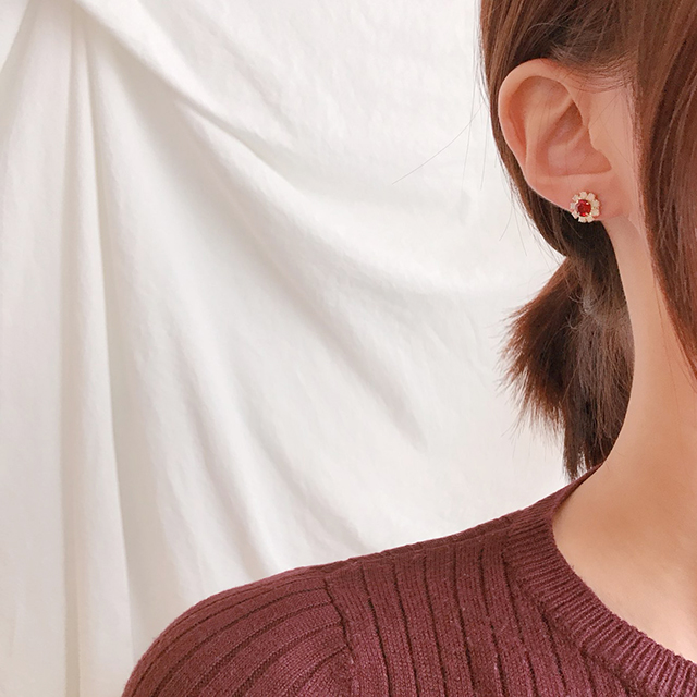 Swarovski Cubic Flower Stud Earrings Drop Earrings