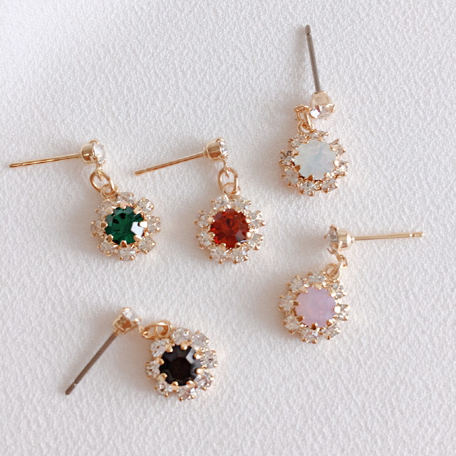 Swarovski Cubic Flower Stud Earrings Drop Earrings